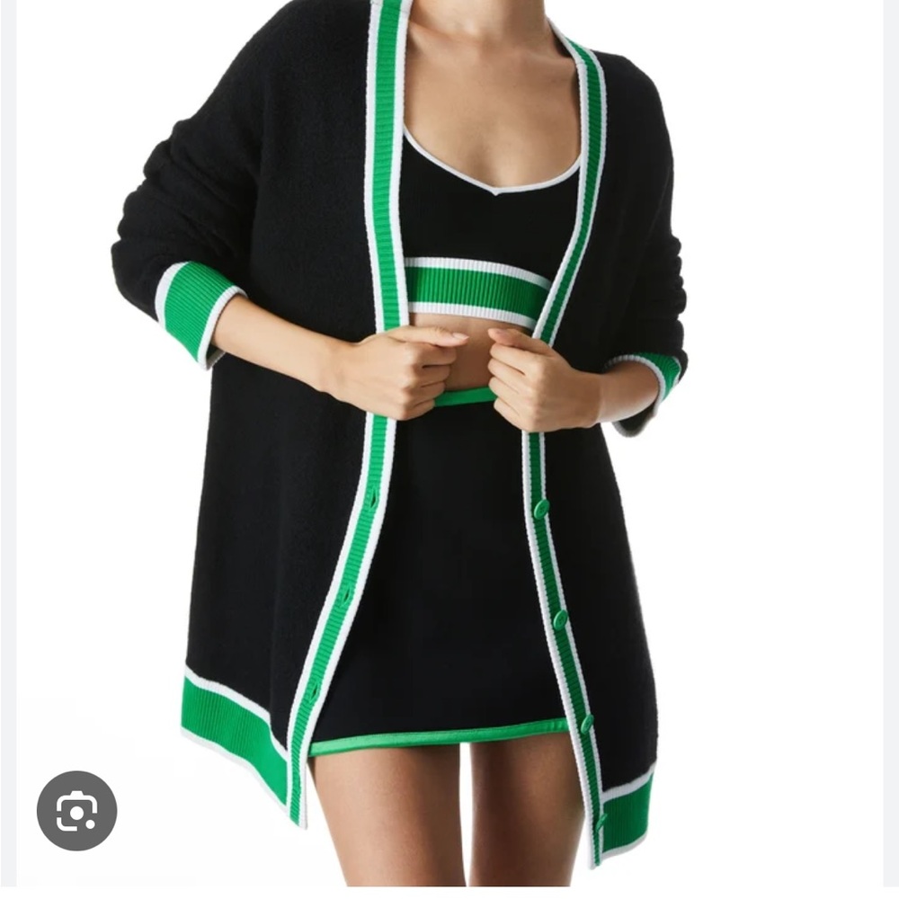 Black and Green Women's Sweater Cardigan